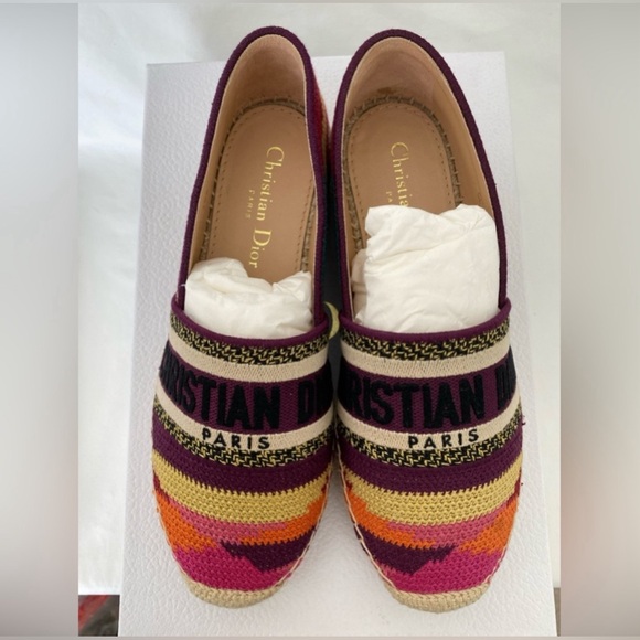 Dior GRANVILLE PATCHWORK MULTICOLOR ESPADRILLES Shoes Flats EUR 35.5 US 5.5 NIB! - Picture 2 of 14